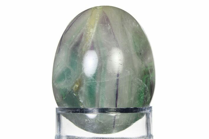 Polished Purple and Green Fluorite Egg - Fluorescent! #322481